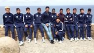 Abhishek Yadav (centre) with the Indian Under-17 team